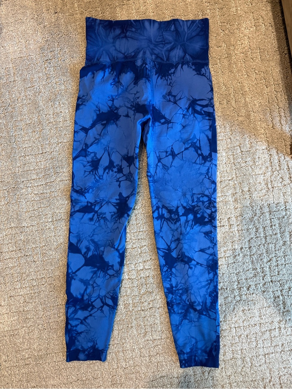 Kids Blue Tie-Dye Leggings